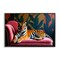 Stupell Industries Exotic Tiger Lounging Framed Giclee, design by Lettered and Lined